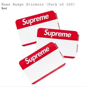 NWT Supreme Name Badge Stickers (Pack of 100)